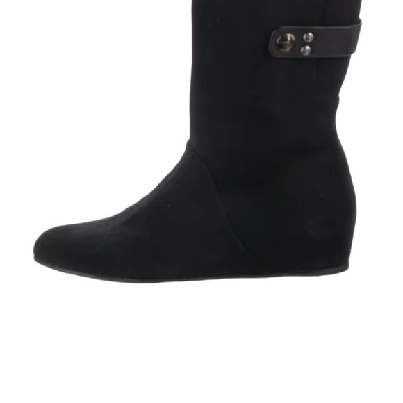 Stuart Weizman Black Nylon mid calf boots - Picture 1 of 13